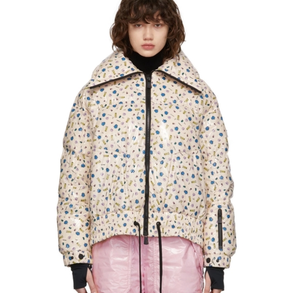 MONCLER GENIUS  Moncler Grenoble Pink Down Printed Chambairy Jacket Sz 2 - Picture 1 of 8